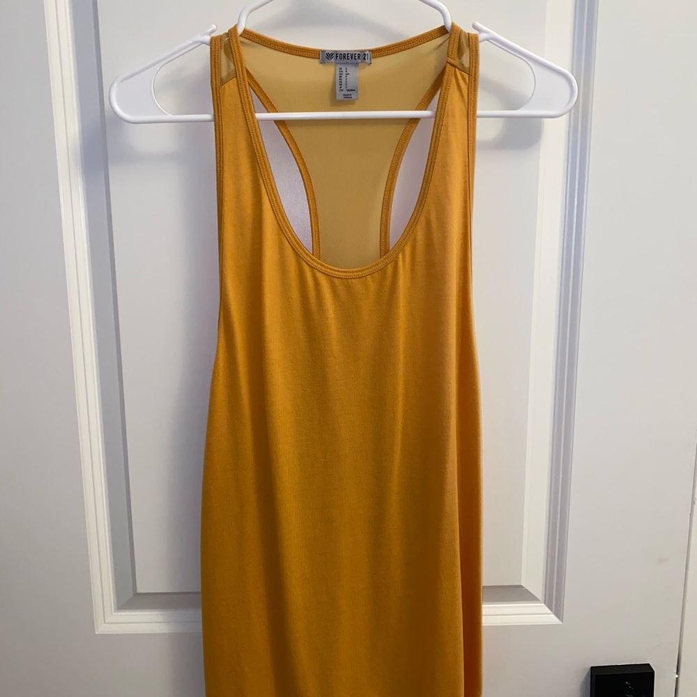 Yellow forever 21 athletic tank top